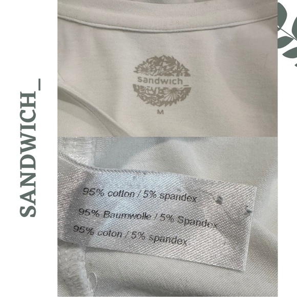 🛍️3/$40 Sandwich_White Round Neck 1/2 Sleeve Women's Top Size Medium - Picture 5 of 5